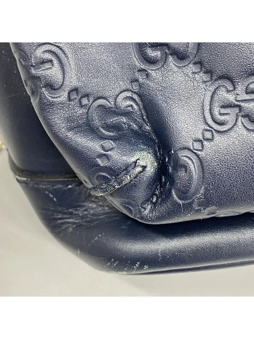 Gucci Belt Bag Guccissima Leather Navy Silver